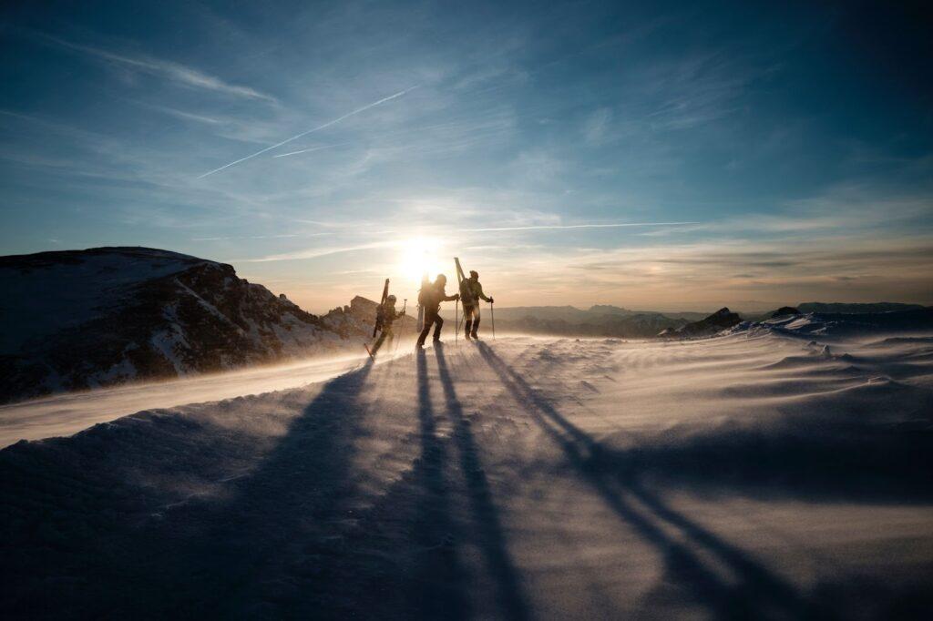 Skiing at Sunset Tigne France